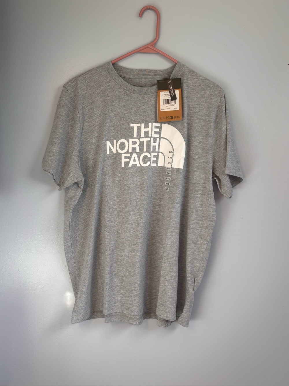 The North Face Women’s Half Dome Heather Gray Logo Short Sleeve Tee. Sz XL. NWT